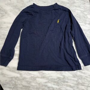 Polo by Ralph Lauren Navy Long Sleeve Tee with Yellow Logo